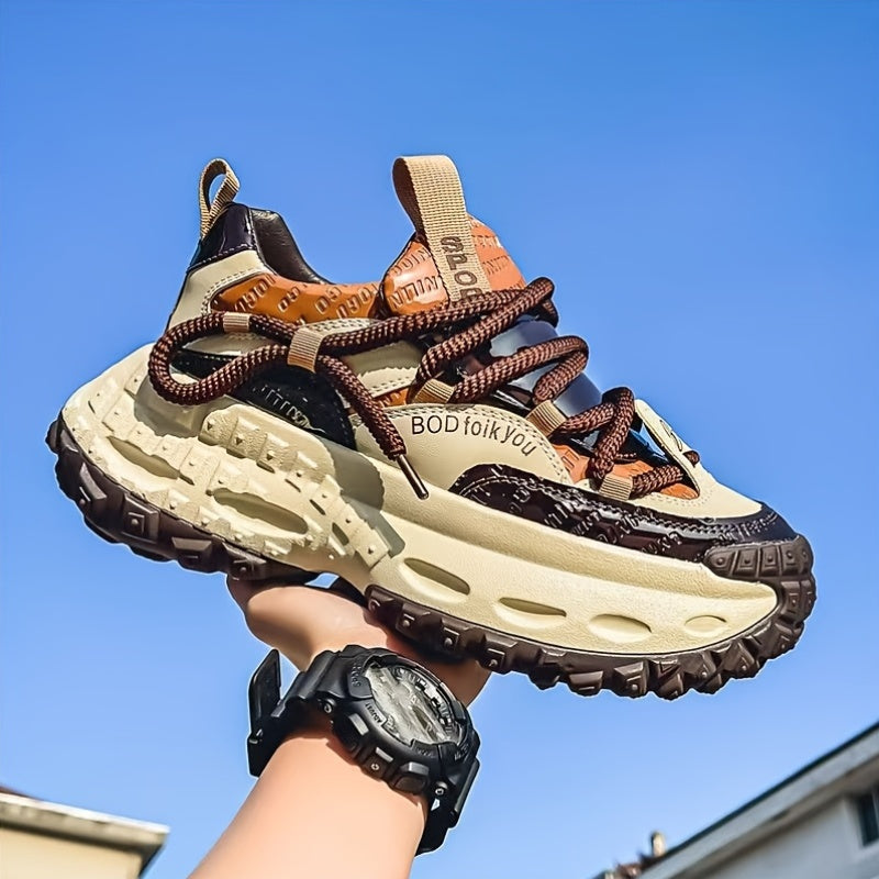 Men's Sneakers - Breathable Mesh Non-Slip Sole for Beach & Water – Dark Brown Lace – main product image