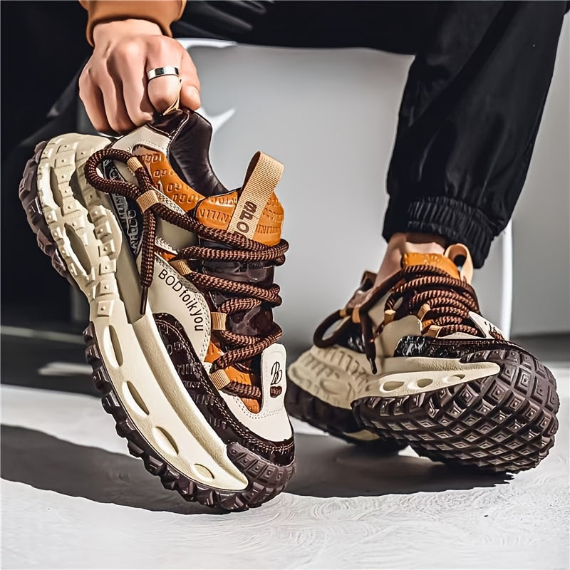 Men's Sneakers - Breathable Mesh Non-Slip Sole for Beach & Water – Dark Brown Lace – view 6