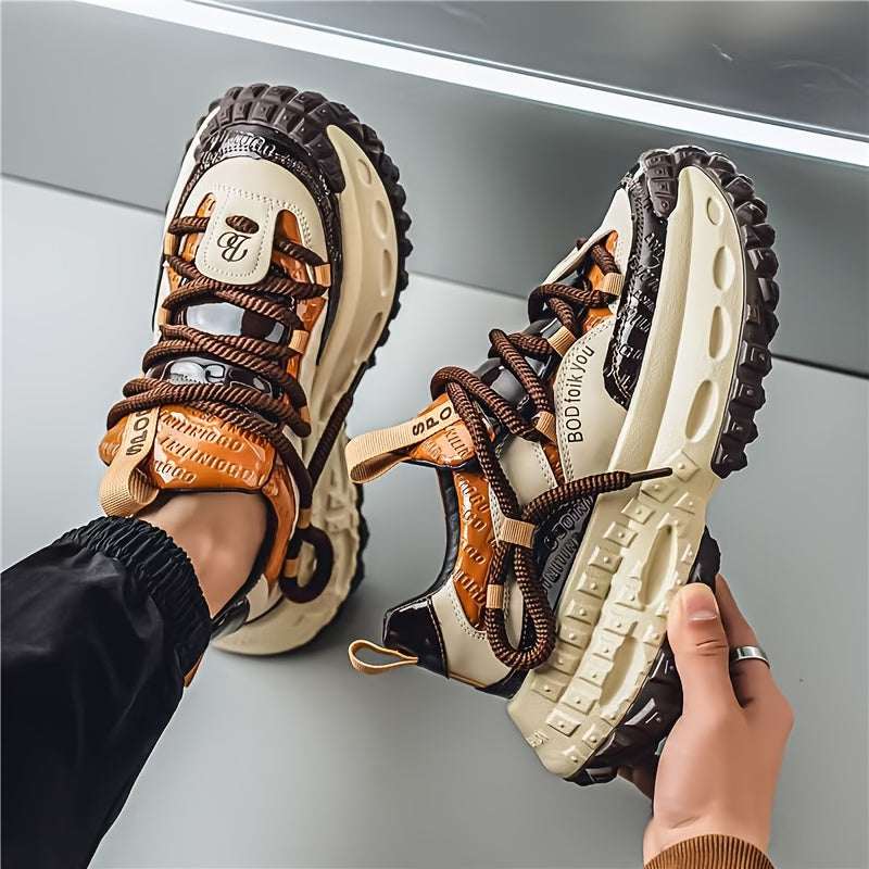 Men's Sneakers - Breathable Mesh Non-Slip Sole for Beach & Water – Dark Brown Lace – Brown option – view 3