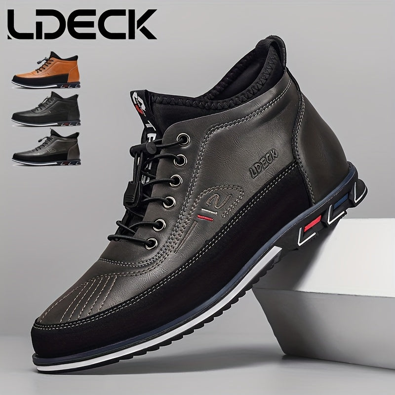 Men's Sneakers – Lace-Up for Everyday Wear – Brown / Black detail view