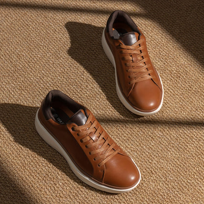 Men's Sneakers - Lace-Up for Everyday Wear – Light Brown-1 – view 5