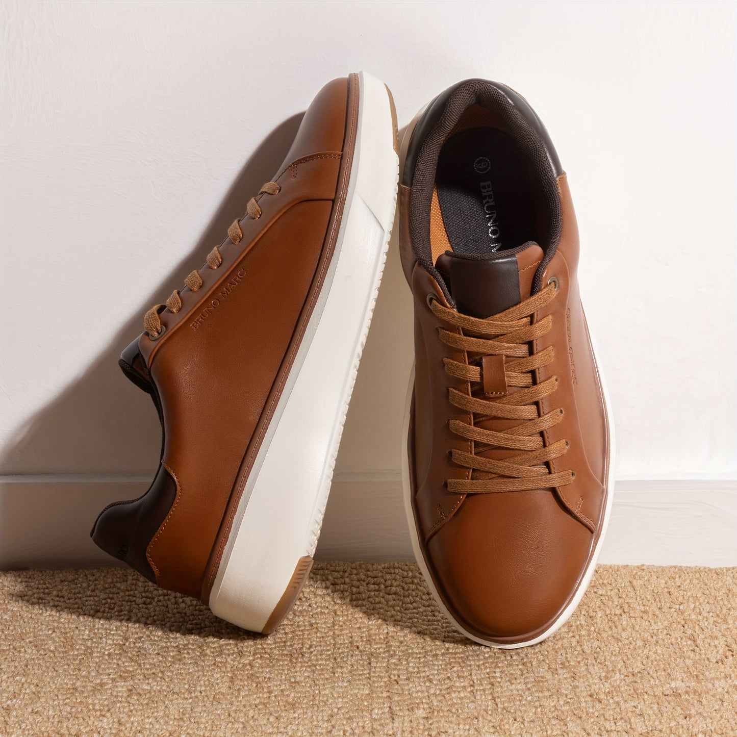 Men's Sneakers - Lace-Up for Everyday Wear – Light Brown-1 – view 6