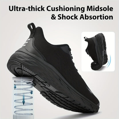 Men's Sneakers - Non-Slip Sole & Breathable Comfort – Black – view 4