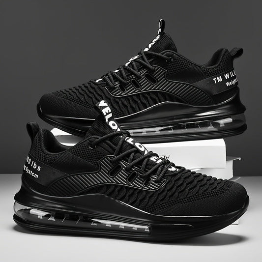 Men's Sneakers - Non-Slip Sole & Breathable Comfort – Black / White – Black option – main product image