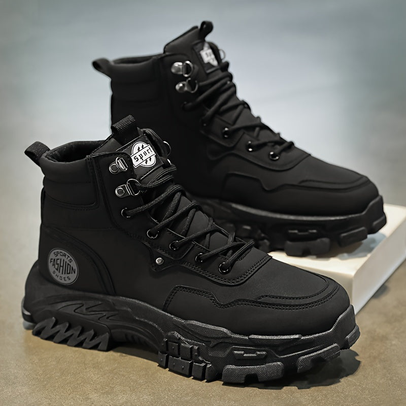 Men's Sneakers - Non-Slip Sole Platform Sole for Everyday Wear – CH02 Black – view 3