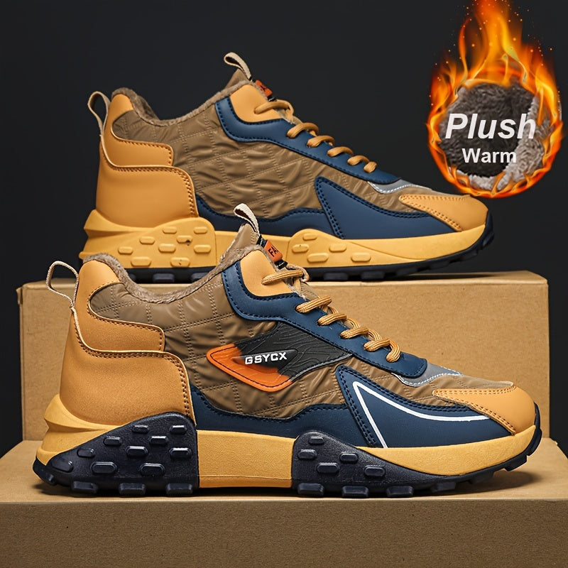 Men's Snow Boots - Non-Slip Sole & Warm Lining – 8386M Khaki – Khaki option – main product image