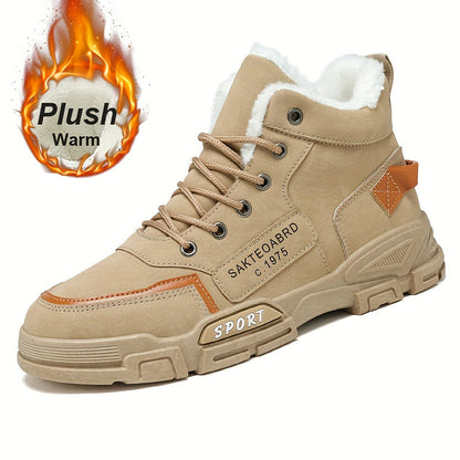 Men's Snow Boots - Non-Slip Sole & Warm Lining – Khaki Lace – view 4