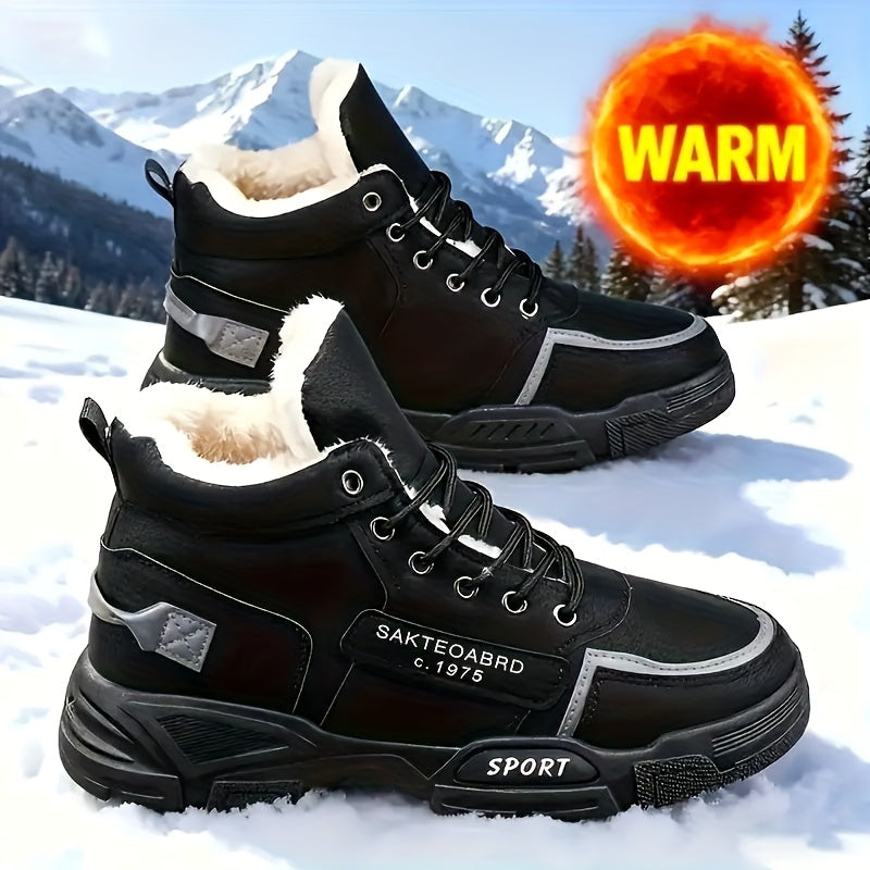 Men's Snow Boots - Non-Slip Sole & Warm Lining – Khaki Lace – Khaki option – view 3