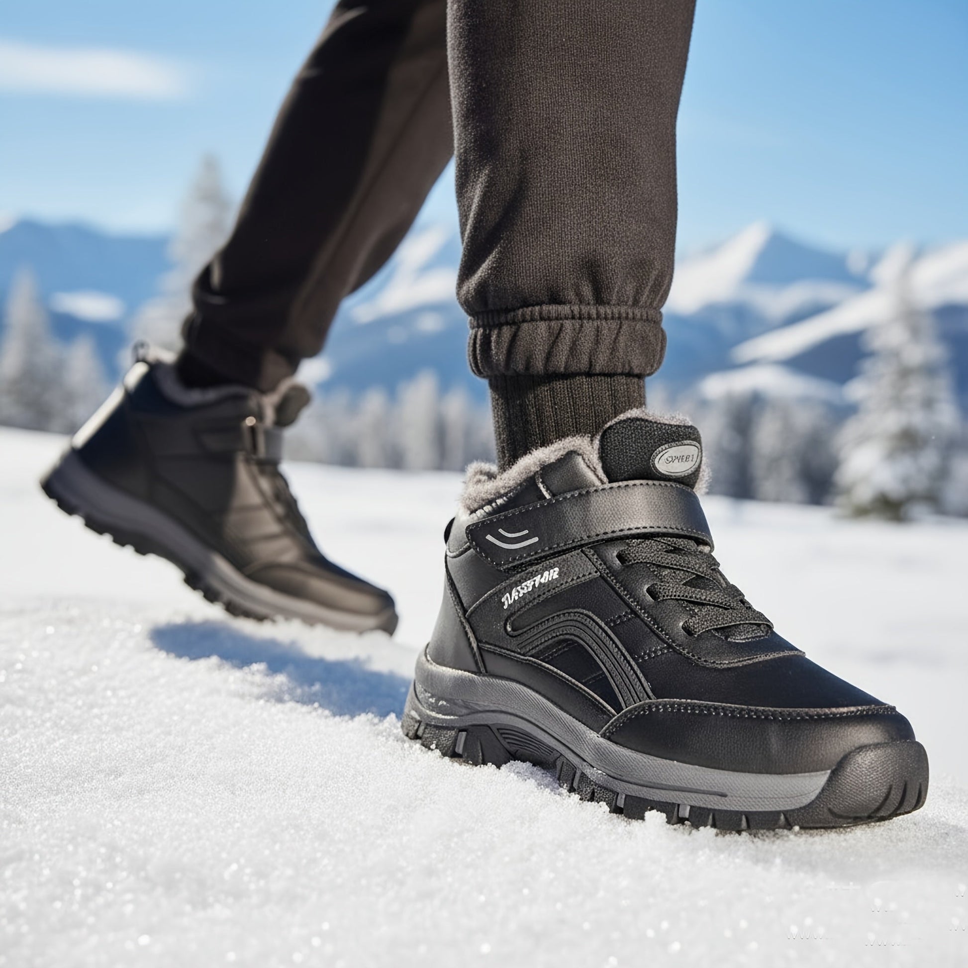 Men's Snow Boots – Non-Slip Sole Lace-Up for Outdoor & detail view
