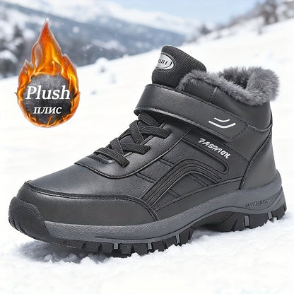 Men's Snow Boots – Non-Slip Sole Lace-Up for Outdoor & – Black option – view 4