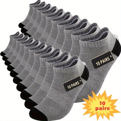 Men's Solid Color Ankle Socks - 10-Pair Pack – view 2