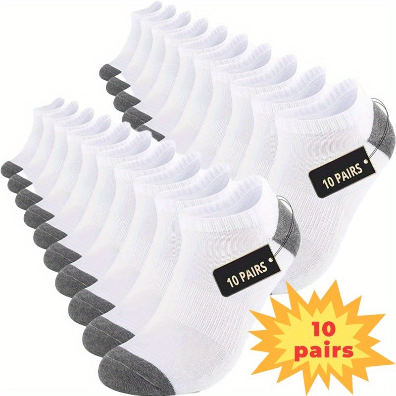 Men's Solid Color Ankle Socks - 10-Pair Pack – view 4