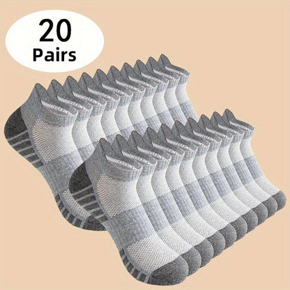 Men's Solid Color Ankle Socks - 20-Pair Pack – view 2