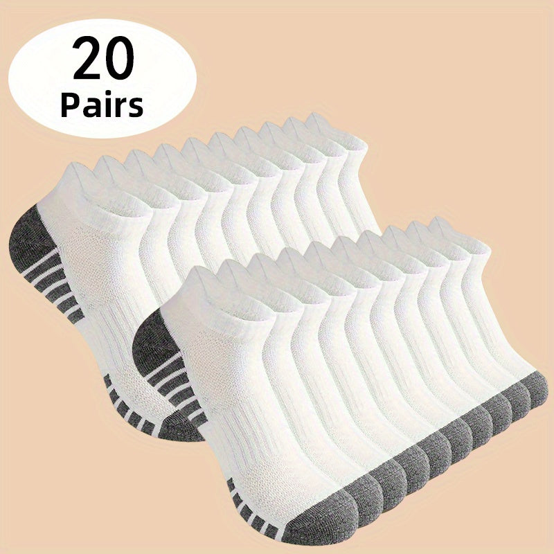 Men's Solid Color Ankle Socks - 20-Pair Pack – view 4