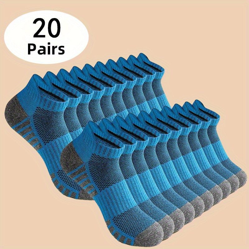 Men's Solid Color Ankle Socks - 20-Pair Pack – view 5