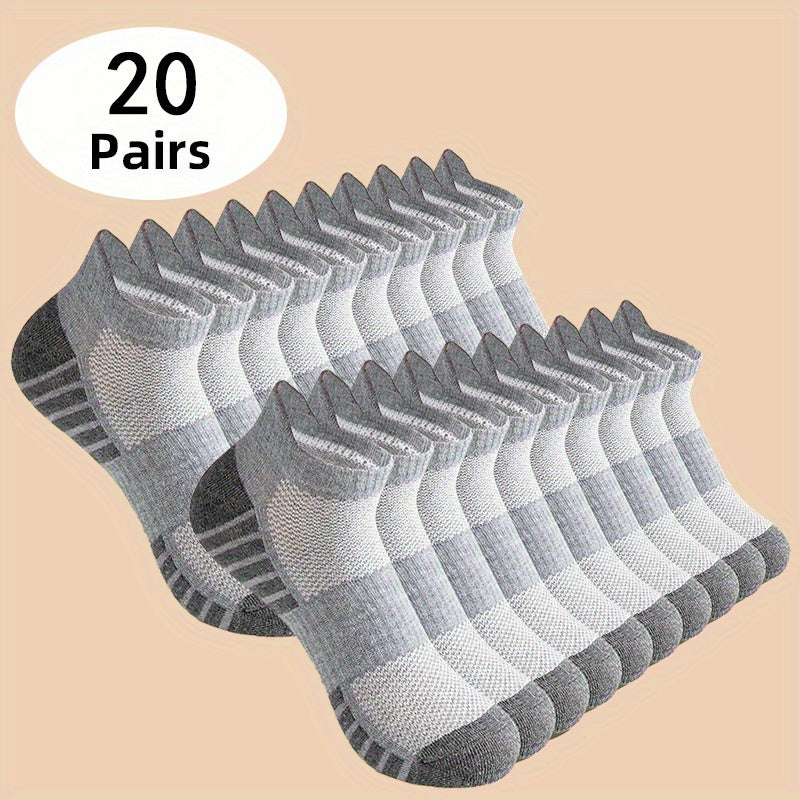 Men's Solid Color Ankle Socks - 20-Pair Pack – view 8