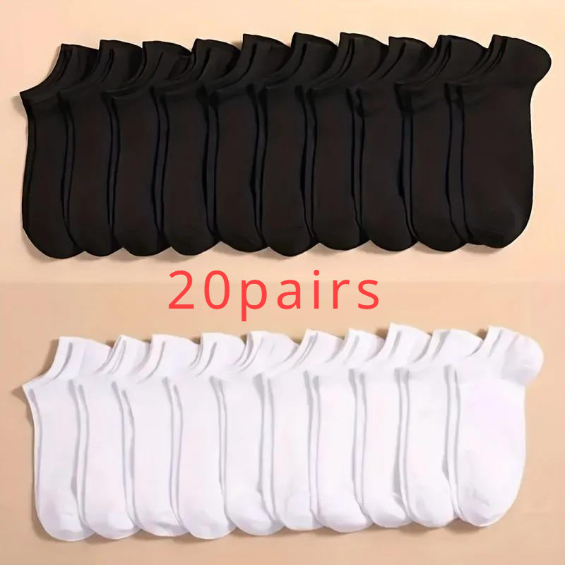 Men's Solid Color Ankle Socks - 40-Pair Pack – main product image