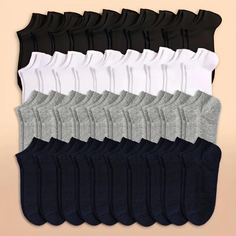 Men's Solid Color Ankle Socks - 40-Pair Pack – view 3