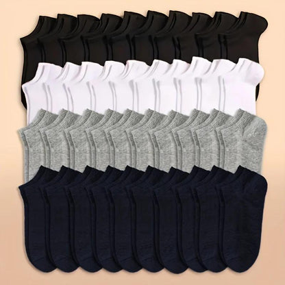 Men's Solid Color Ankle Socks - 40-Pair Pack – view 4