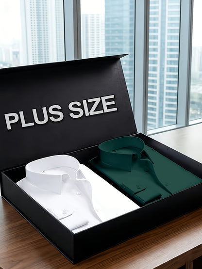 Men's Solid Color Dress Shirt - Classic Neck Long Sleeve – Sizes 2XL–6XL – view 4