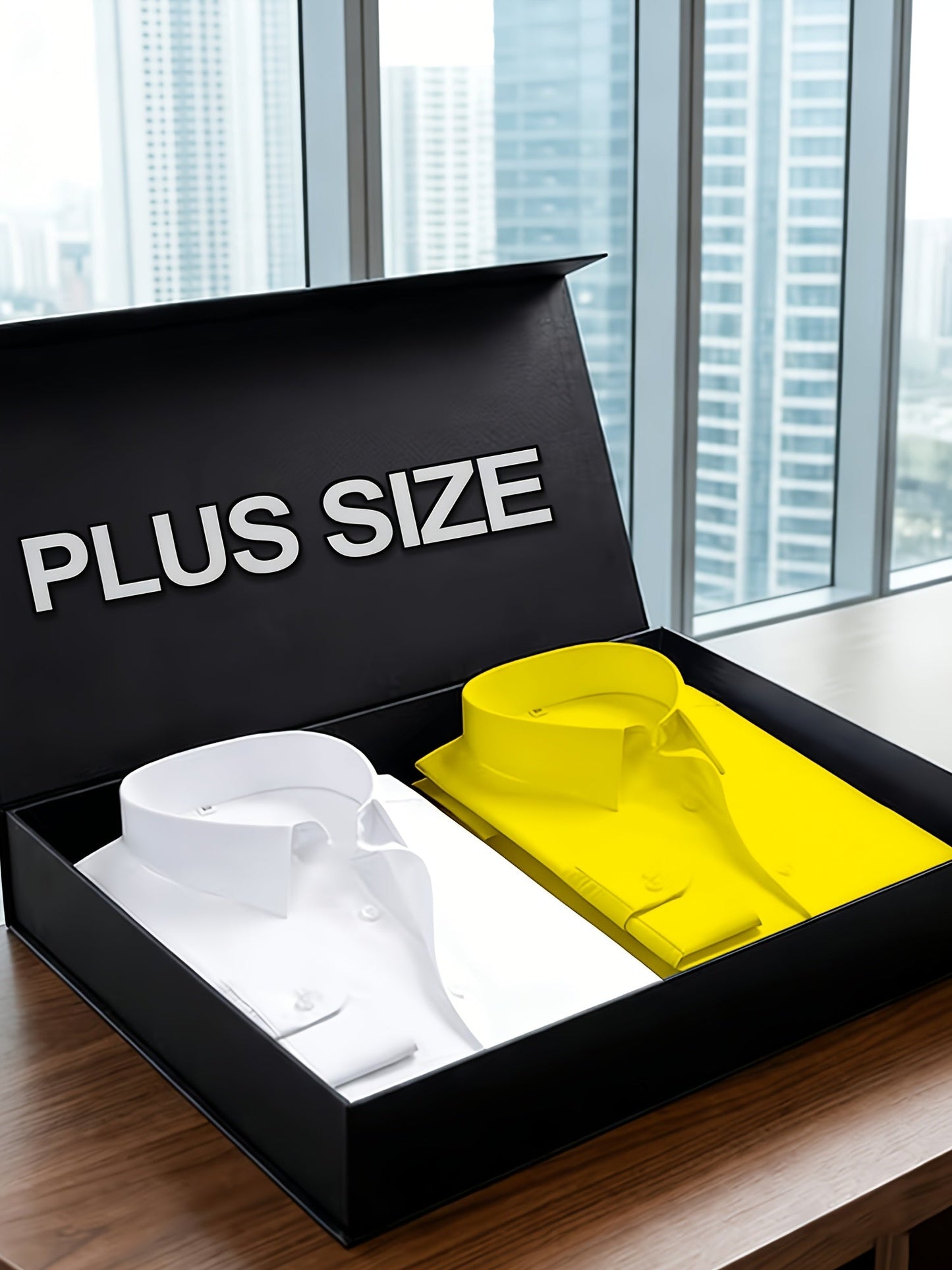 Men's Solid Color Dress Shirt - Classic Neck Long Sleeve – Sizes 2XL–6XL – view 5