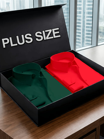 Men's Solid Color Dress Shirt - Classic Neck Long Sleeve – Sizes 2XL–6XL – view 6