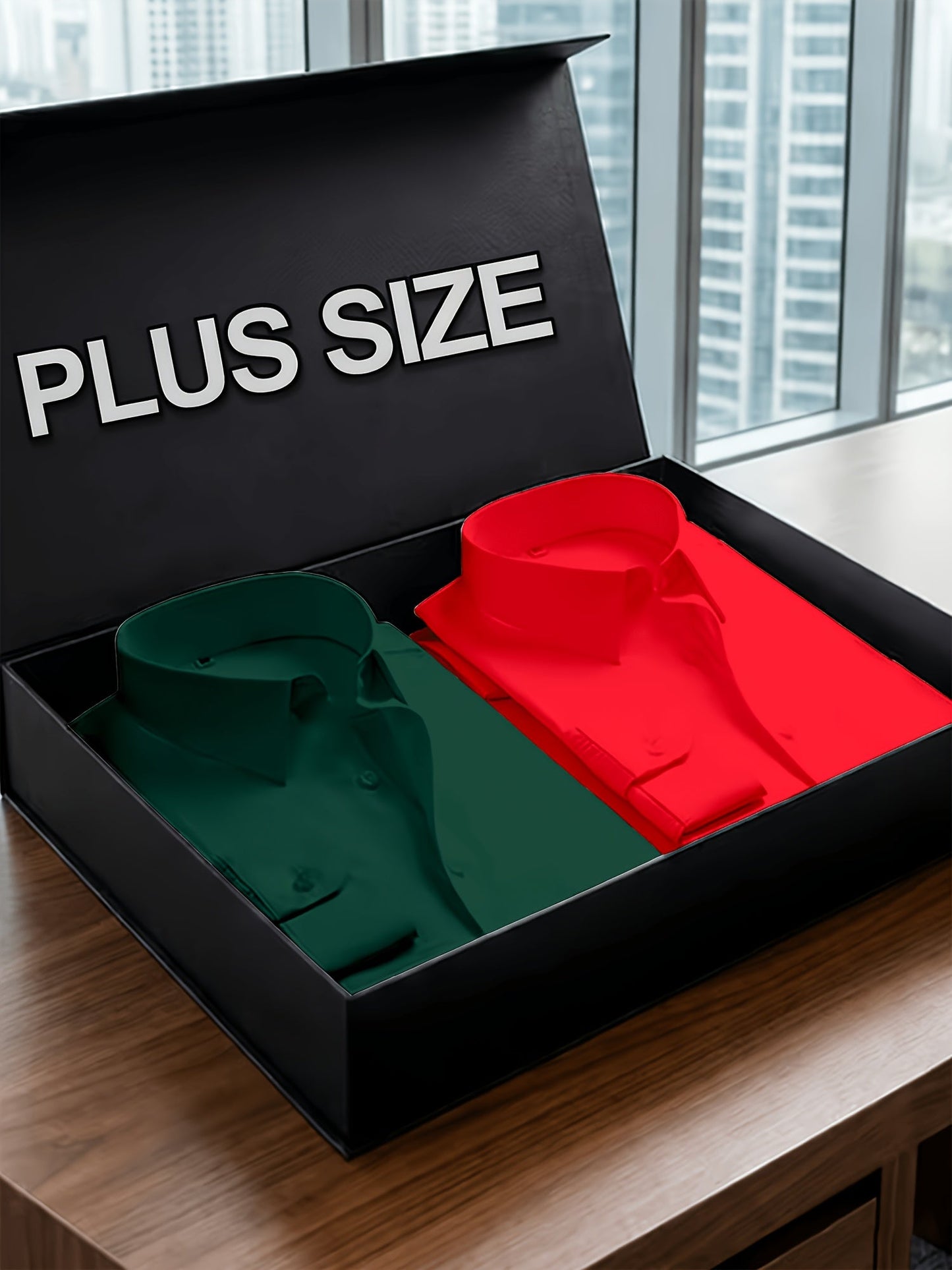 Men's Solid Color Dress Shirt - Classic Neck Long Sleeve – Sizes 2XL–6XL – view 8