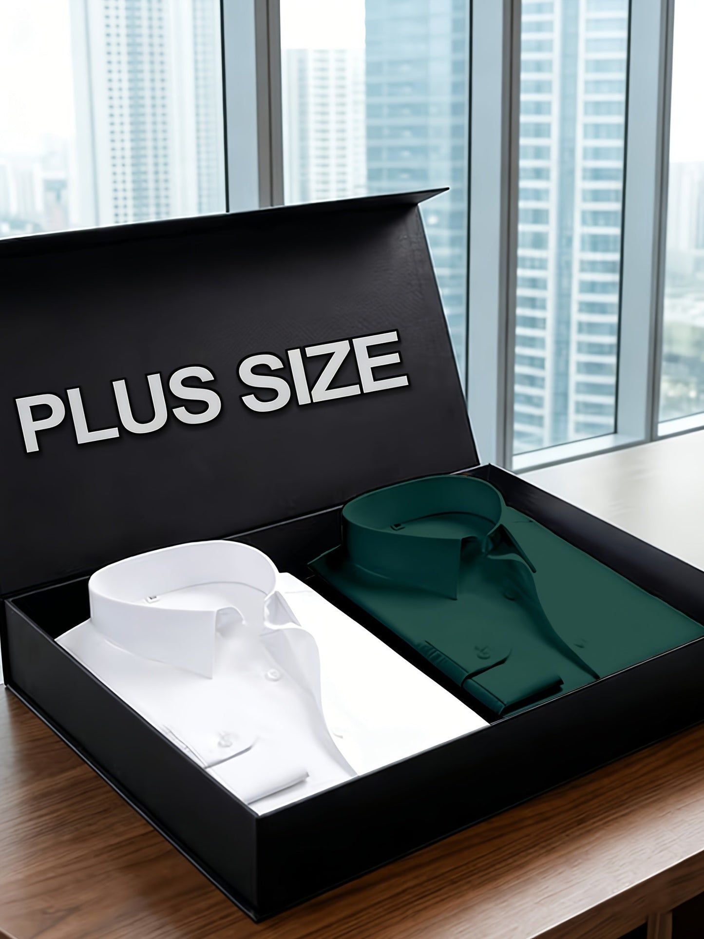 Men's Solid Color Dress Shirt - Classic Neck Long Sleeve – Sizes 2XL–6XL – view 12