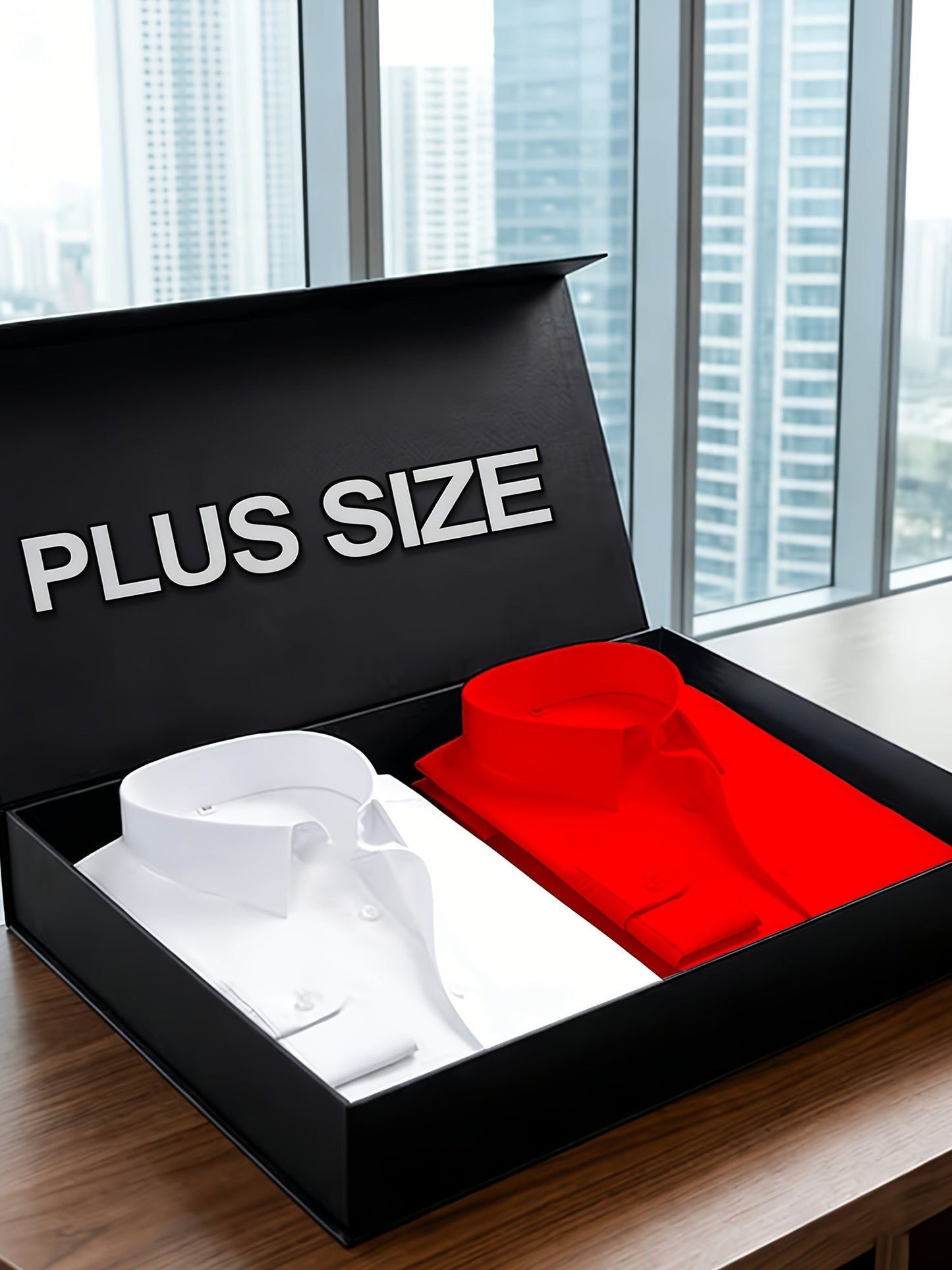 Men's Solid Color Dress Shirt - Classic Neck Long Sleeve – Sizes 2XL–6XL – view 13