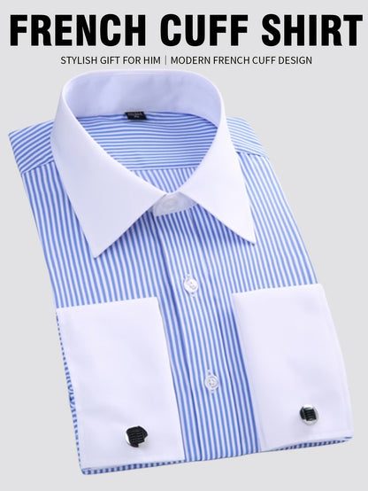 Men's Solid Color Dress Shirt - Classic Neck Short Sleeve – 7-Color Selection – view 9