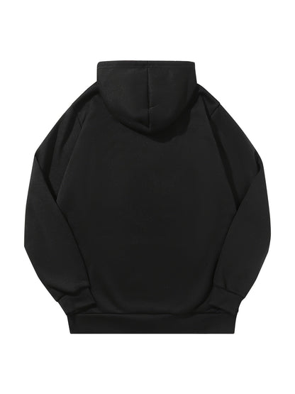 Men's Solid Color Hoodie - Long Sleeve Relaxed Fit – view 4