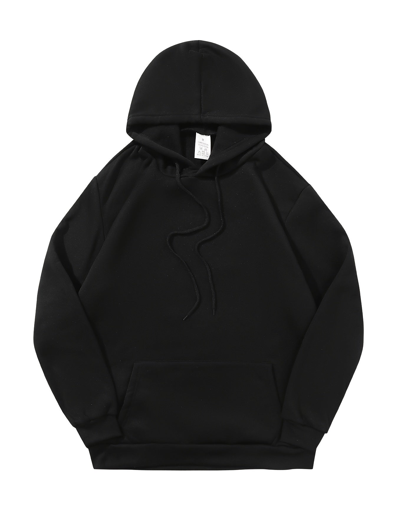 Men's Solid Color Hoodie - Long Sleeve Relaxed Fit – view 5