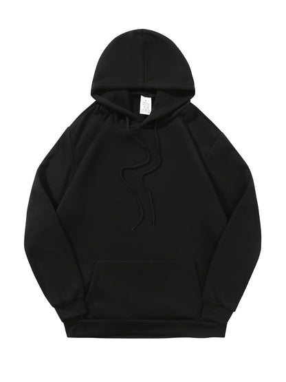 Men's Solid Color Hoodie - Long Sleeve Relaxed Fit – view 5