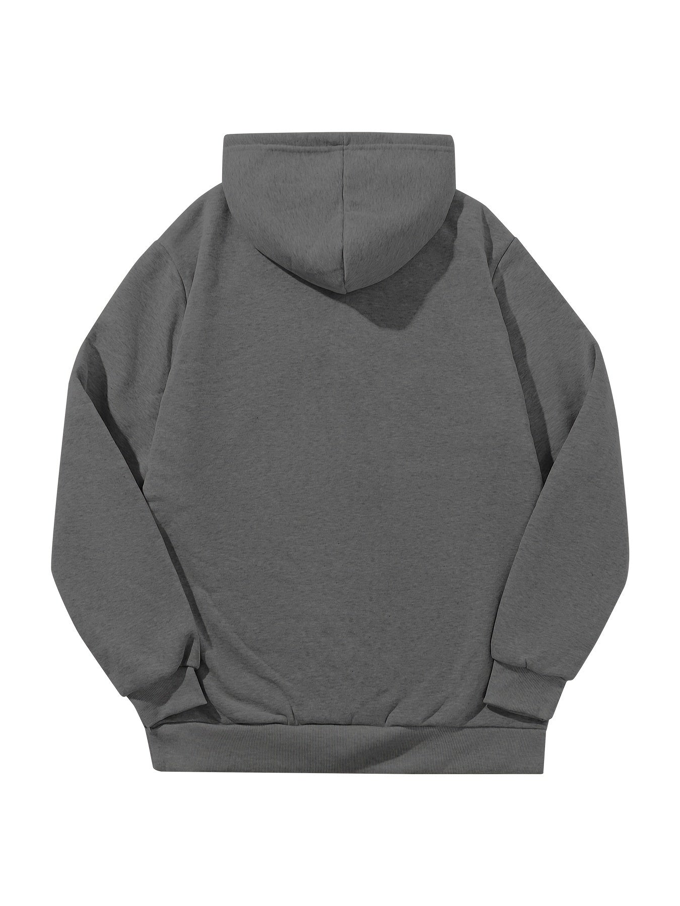 Men's Solid Color Hoodie - Long Sleeve Relaxed Fit – view 7