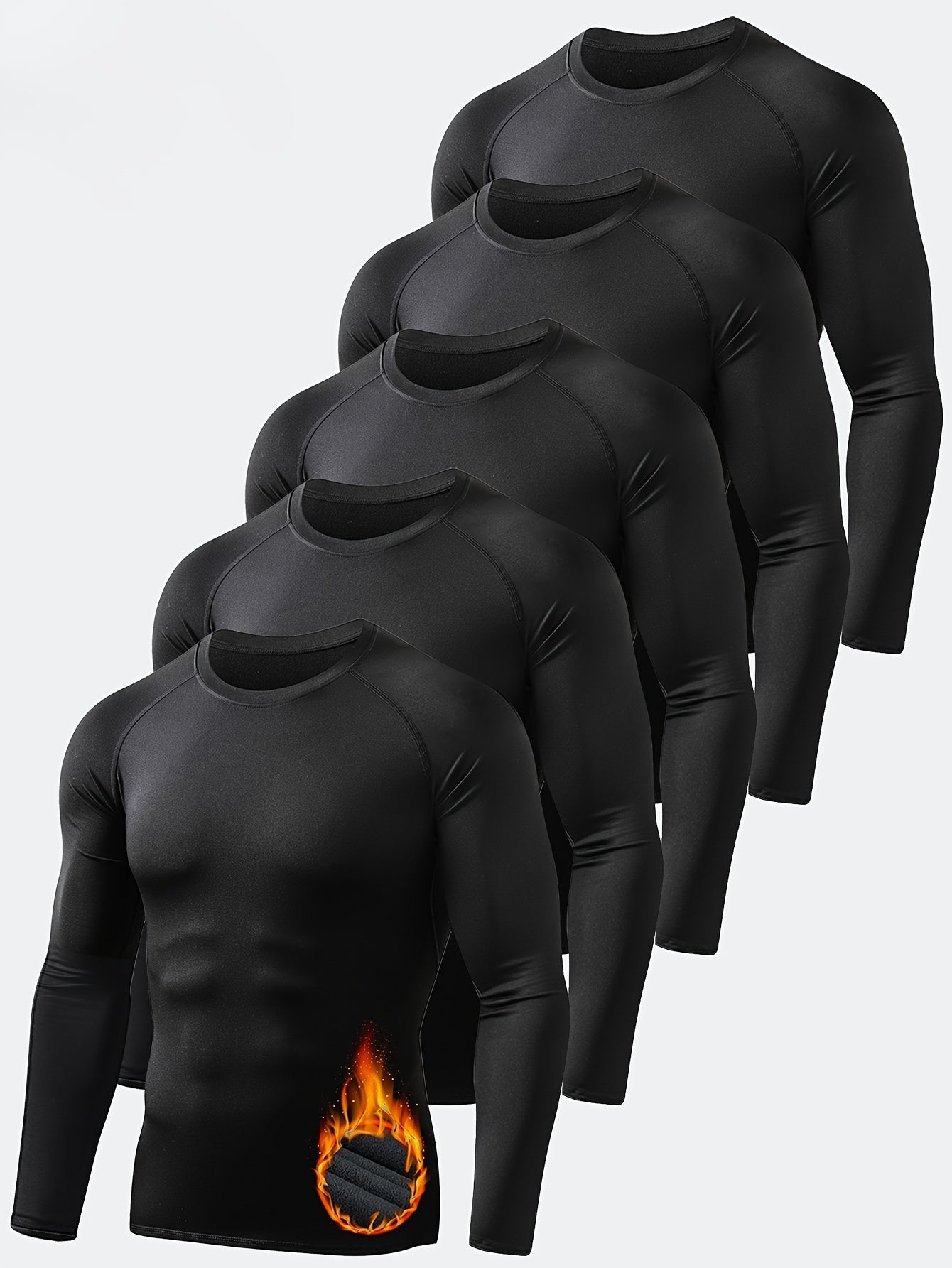 Men's Solid Color Performance Shirt - Long Sleeve – Black / Sizes S–XXL – view 2