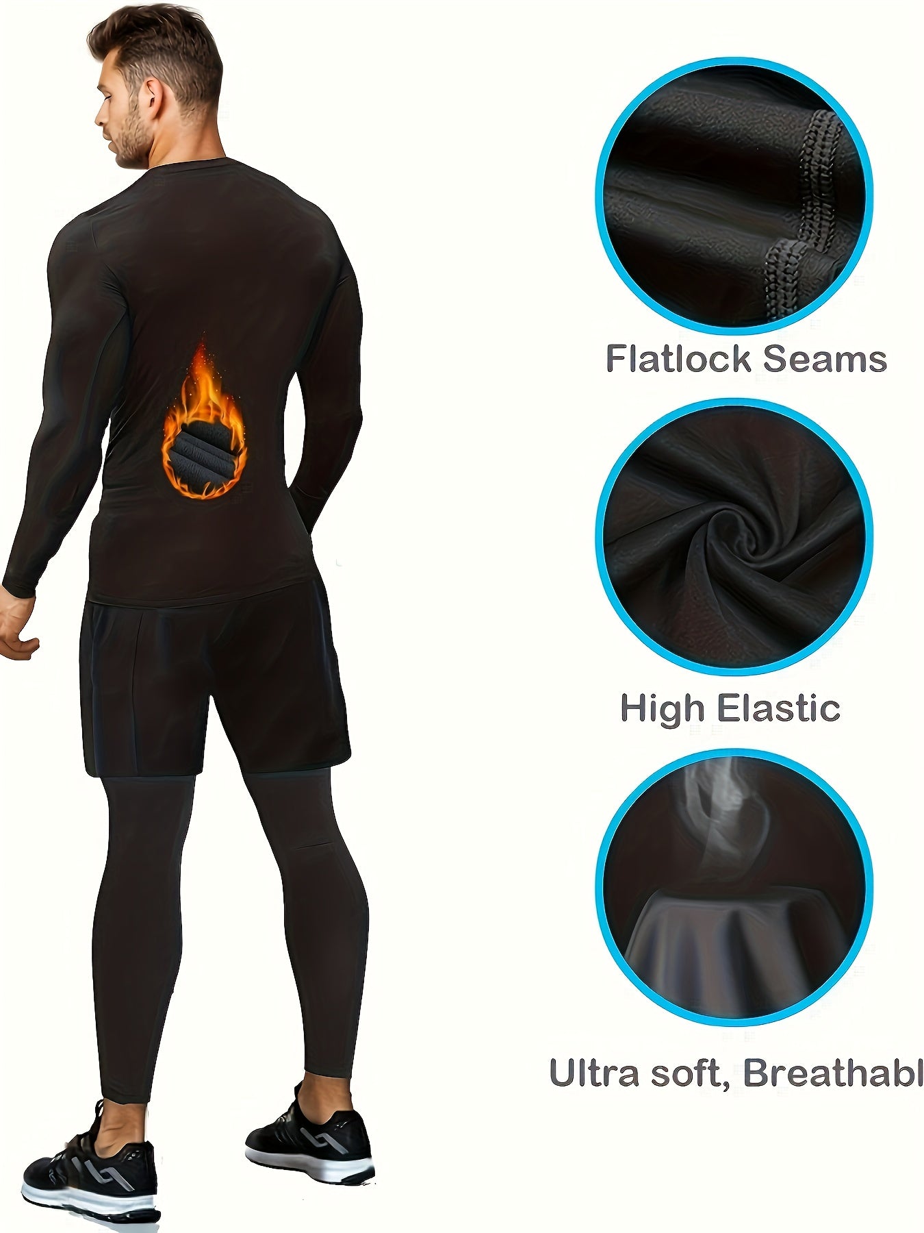 Men's Solid Color Performance Shirt - Long Sleeve – Black / Sizes S–XXL – view 7