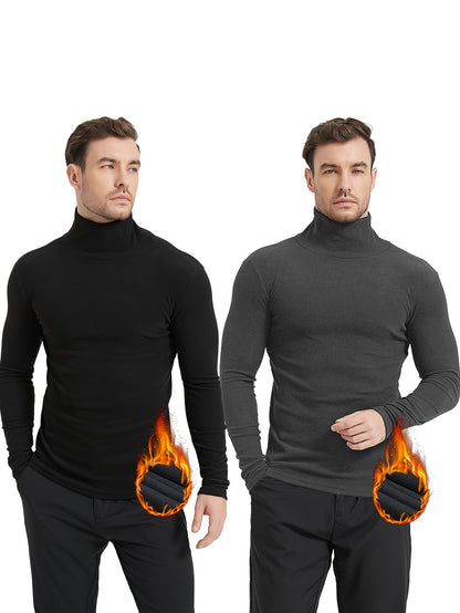 Men's Solid Color Performance Shirt - Long Sleeve – Grey / Black – view 2