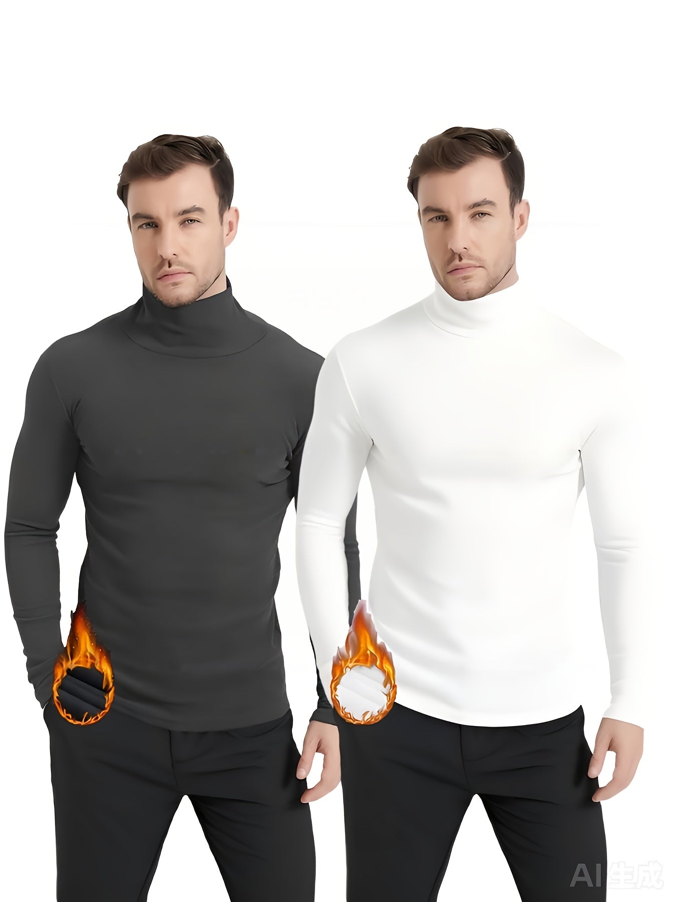 Men's Solid Color Performance Shirt - Long Sleeve – Grey / Black – view 6