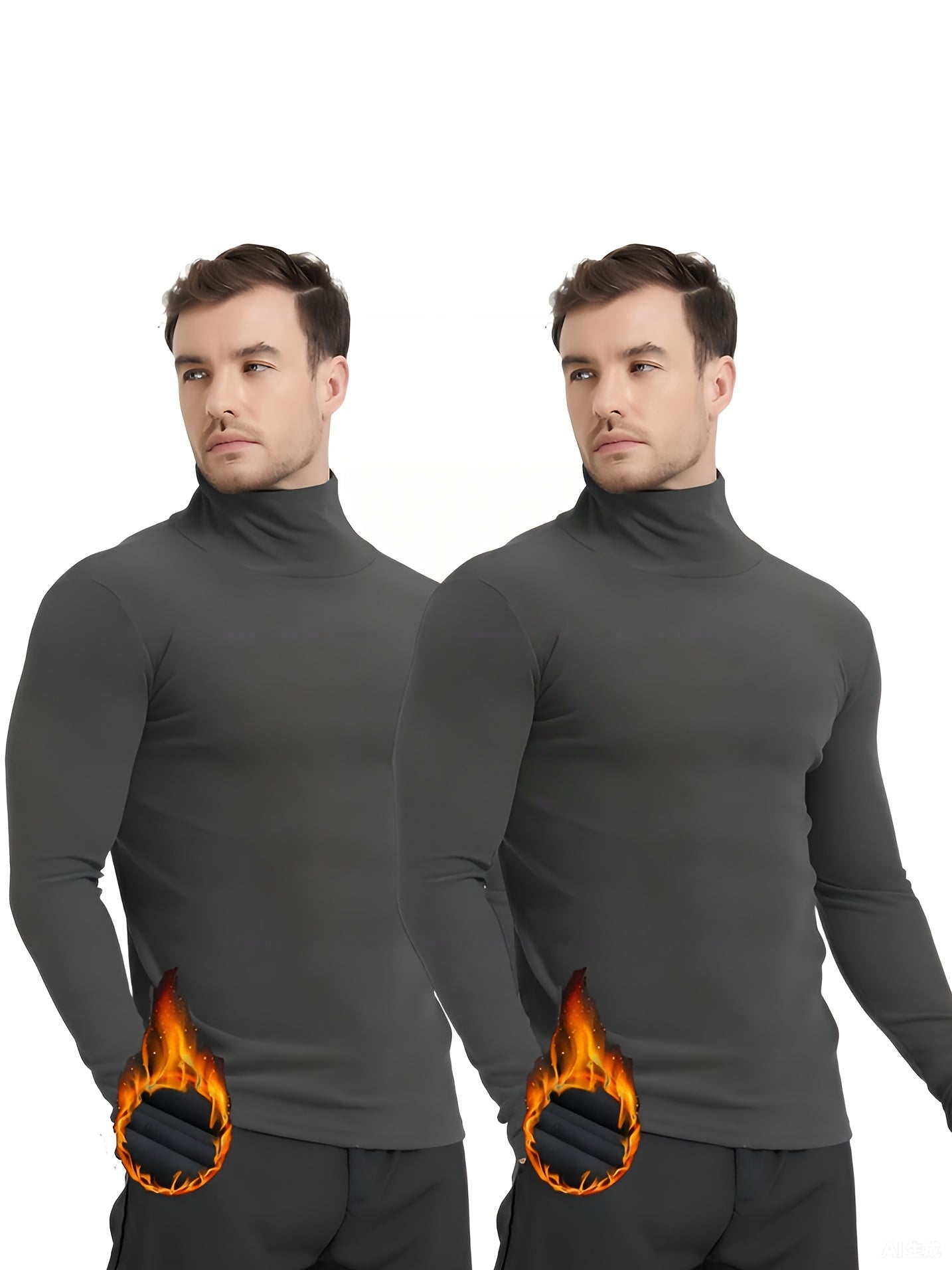 Men's Solid Color Performance Shirt - Long Sleeve – Grey / Black – view 8