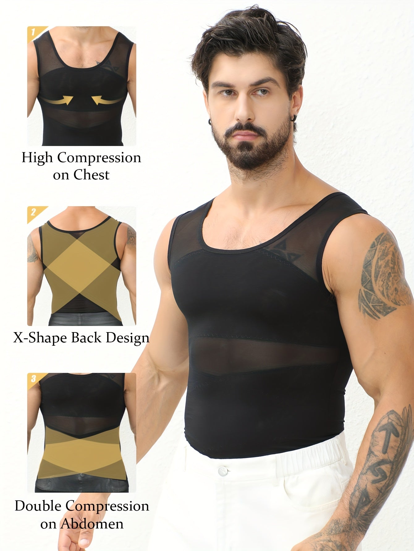 Men's Solid Color Performance Shirt - Short Sleeve – Black option – main product image