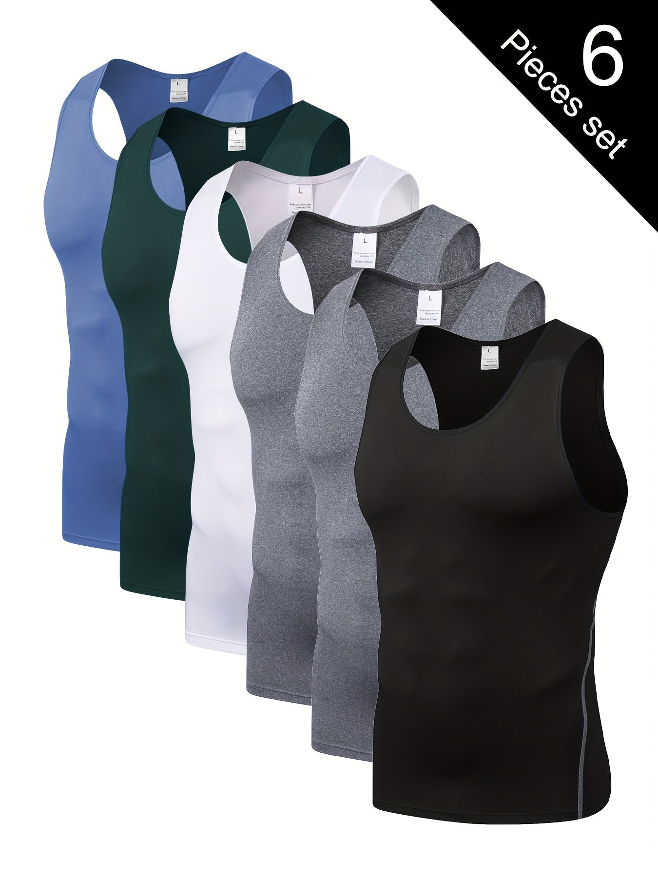 Men's Solid Color Performance Shirt - Sleeveless – 10-Variant Selection – view 3