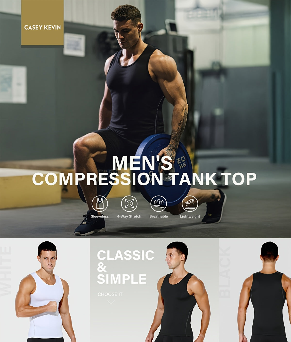 Men's Solid Color Performance Shirt - Sleeveless – 10-Variant Selection – view 8