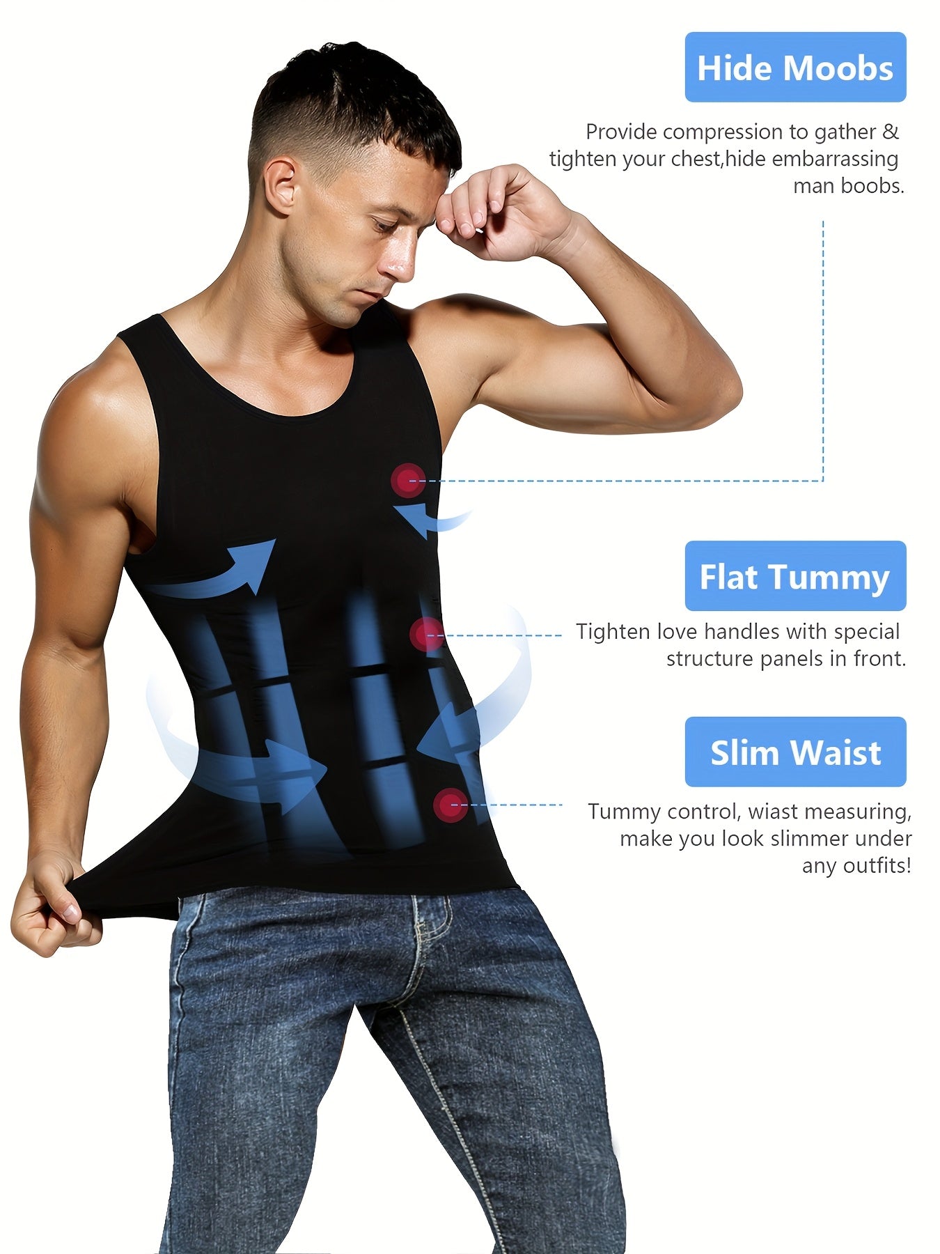 Men's Solid Color Performance Shirt - Sleeveless – 10-Variant Selection – view 12