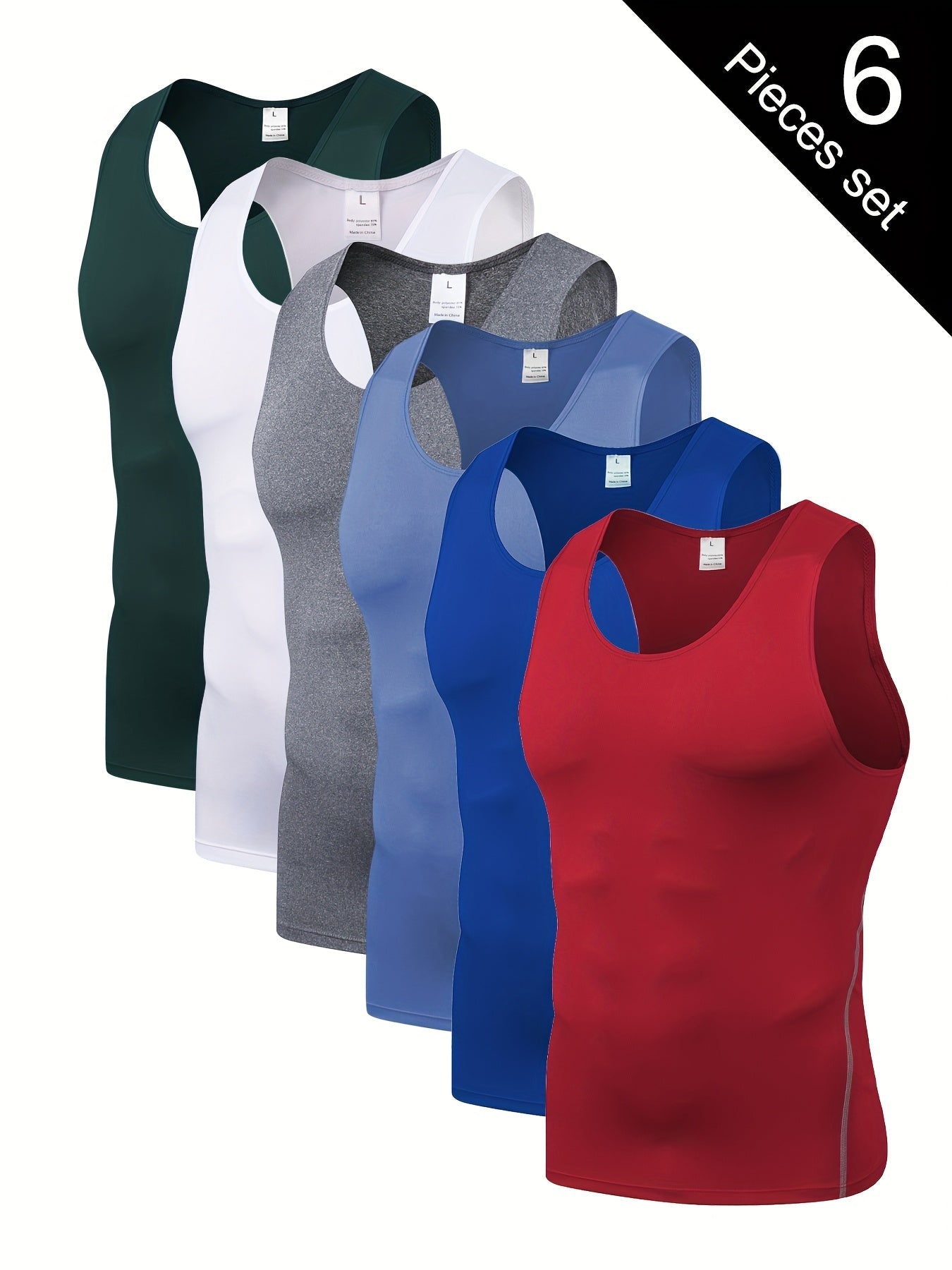 Men's Solid Color Performance Shirt - Sleeveless – 10-Variant Selection – view 14