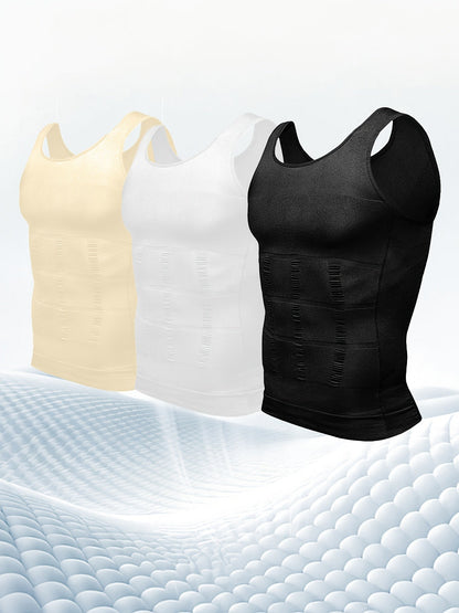 Men's Solid Color Performance Shirt - Sleeveless – Black & White – main product image