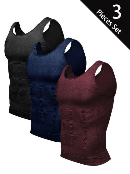 Men's Solid Color Performance Shirt - Sleeveless – Black & White – view 3