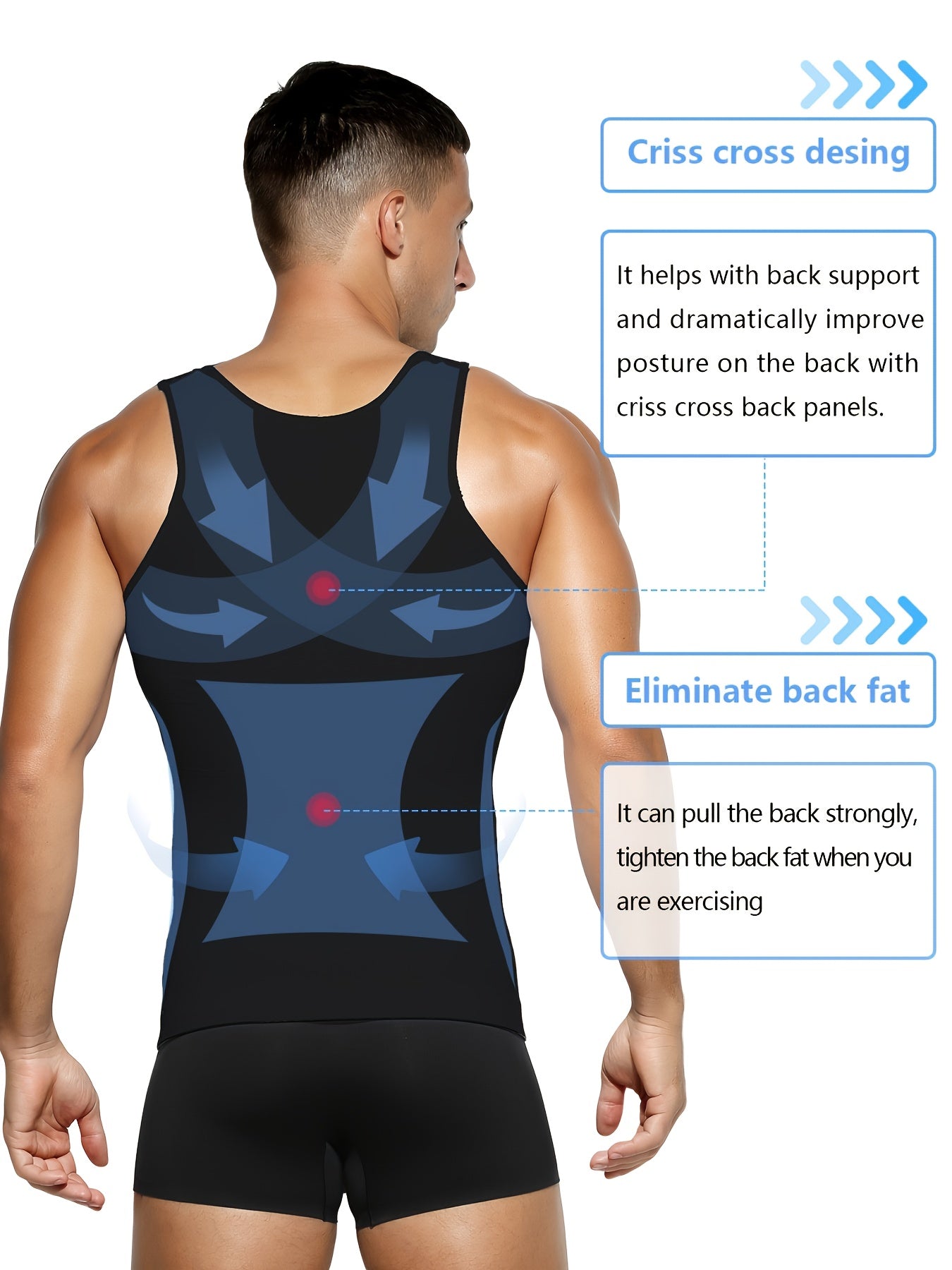 Men's Solid Color Performance Shirt - Sleeveless – Black & White – view 4