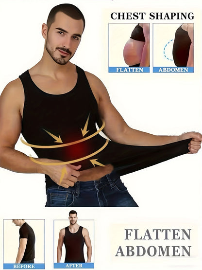 Men's Solid Color Performance Shirt - Sleeveless – Black & White – view 9
