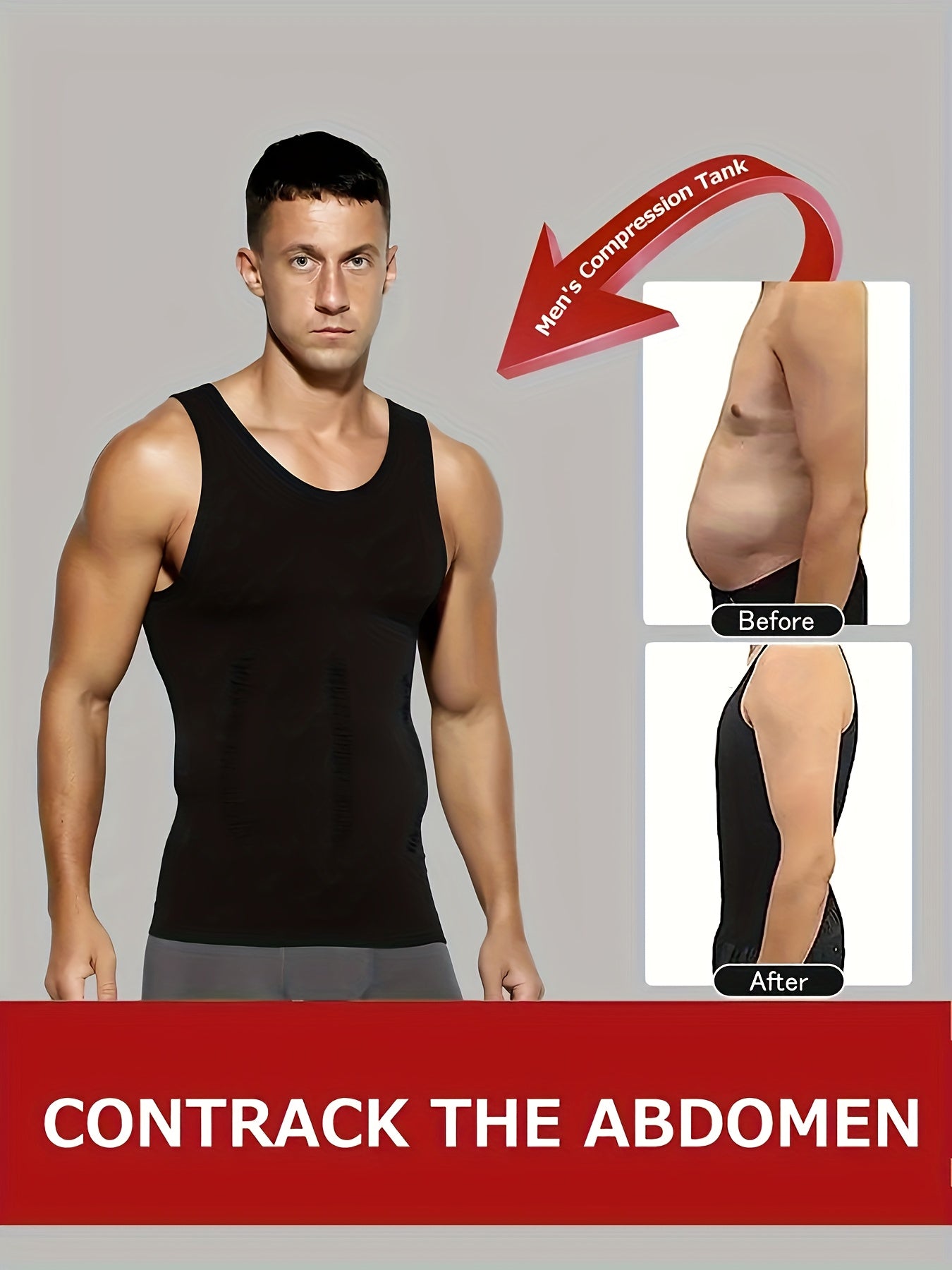 Men's Solid Color Performance Shirt - Sleeveless – Black & White – view 14