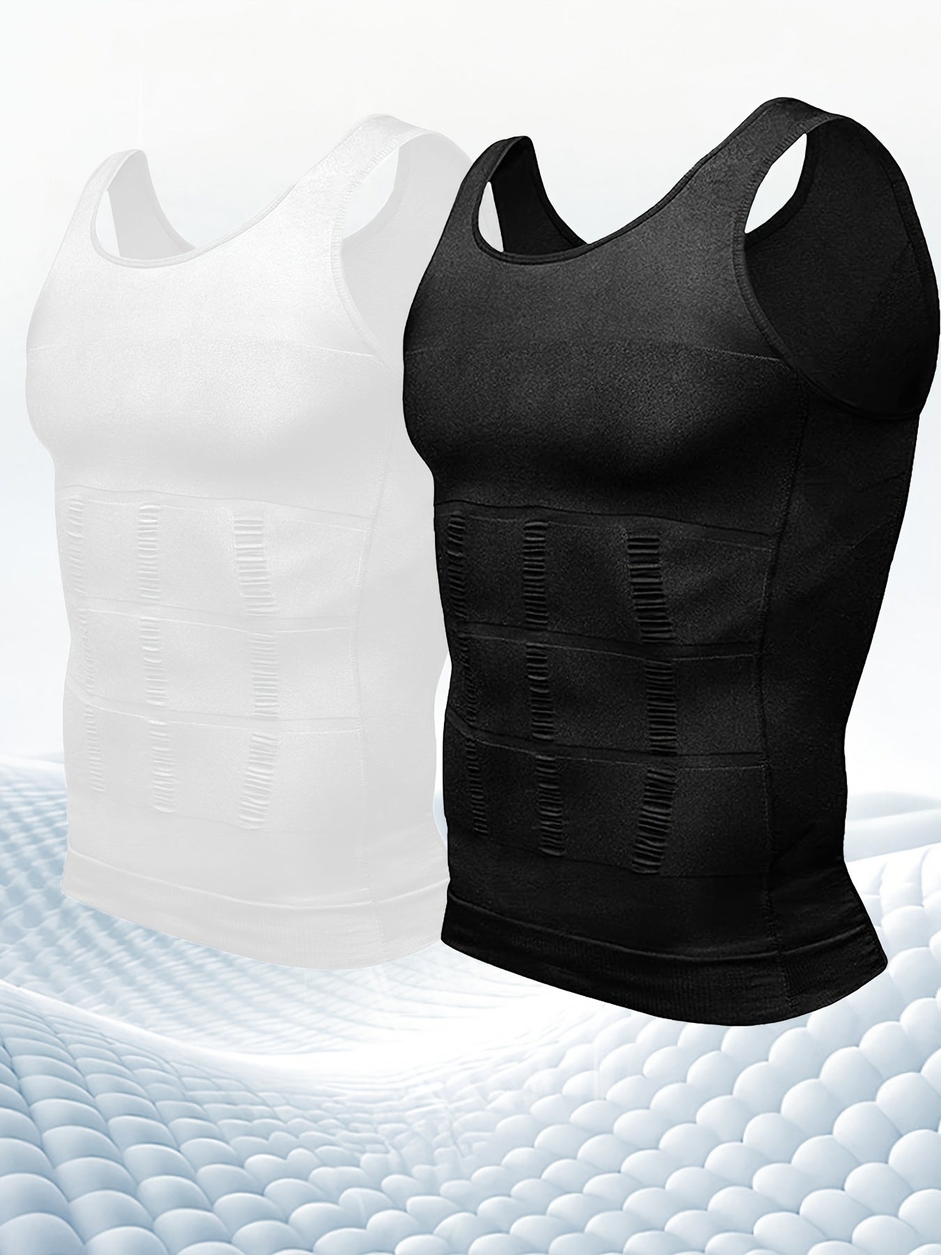 Men's Solid Color Performance Shirt - Sleeveless – Black & White – view 19